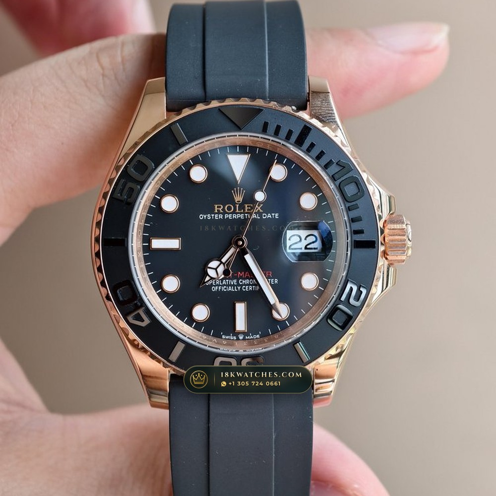 Rolex Yacht-Master 40 Matte Black Cerachrom & Oysterflex 18K Everose Gold Ref. 126655