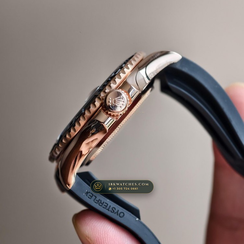 Rolex Yacht-Master 40 Matte Black Cerachrom & Oysterflex 18K Everose Gold Ref. 126655 — Studio Gallery Plate V in 18K Rose Gold Au750 (153.9g Verified Mass, Rolex Manufacture Cal. 3235 - 70h Power Reserve)