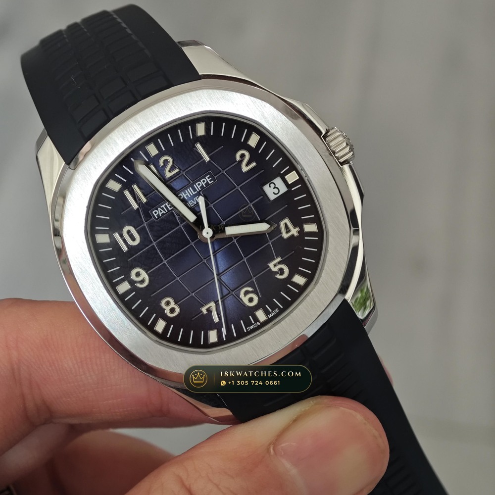 Patek Philippe Aquanaut Jumbo 42.2mm 18K White Gold Hand-Finished Buff Dial Ref. 5168G — Studio Gallery Plate II in 18K White Gold Au750 (120.8g Verified Mass, Patek Philippe Cal. 324 S C - 21K Gold Rotor)