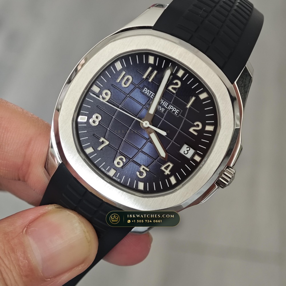 Patek Philippe Aquanaut Jumbo 42.2mm 18K White Gold Hand-Finished Buff Dial Ref. 5168G — Studio Gallery Plate III in 18K White Gold Au750 (120.8g Verified Mass, Patek Philippe Cal. 324 S C - 21K Gold Rotor)
