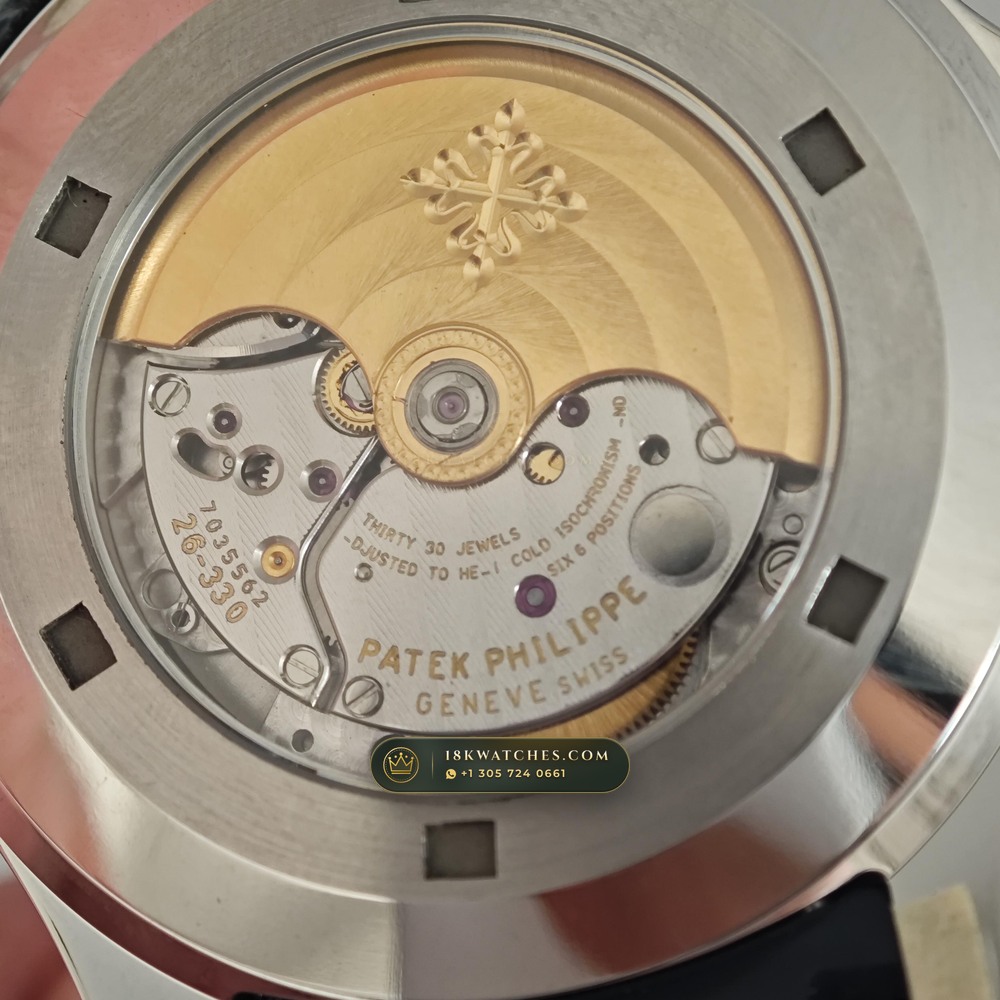 Patek Philippe Aquanaut Jumbo 42.2mm 18K White Gold Hand-Finished Buff Dial Ref. 5168G — Studio Gallery Plate IV in 18K White Gold Au750 (120.8g Verified Mass, Patek Philippe Cal. 324 S C - 21K Gold Rotor)