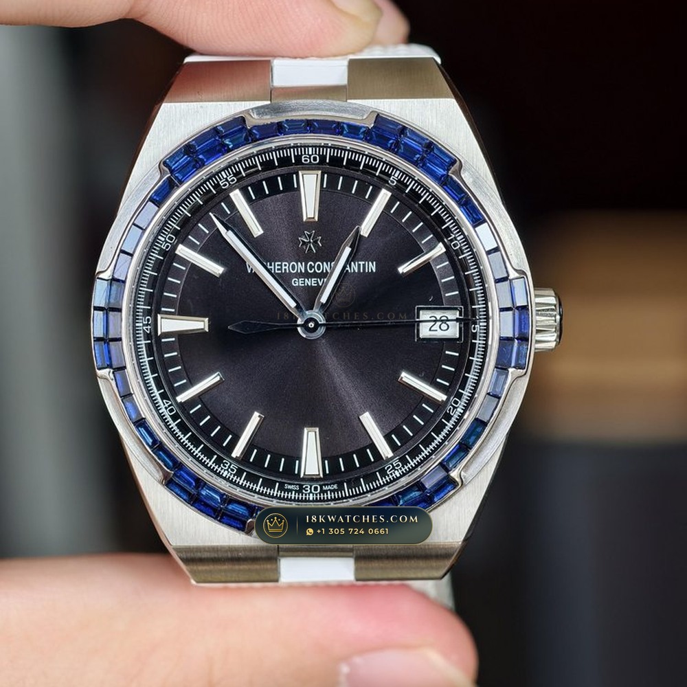 Vacheron Constantin Overseas Self-Winding 41mm Baguette Sapphire Bezel 18K White Gold Ref. 4500V/110G-B705