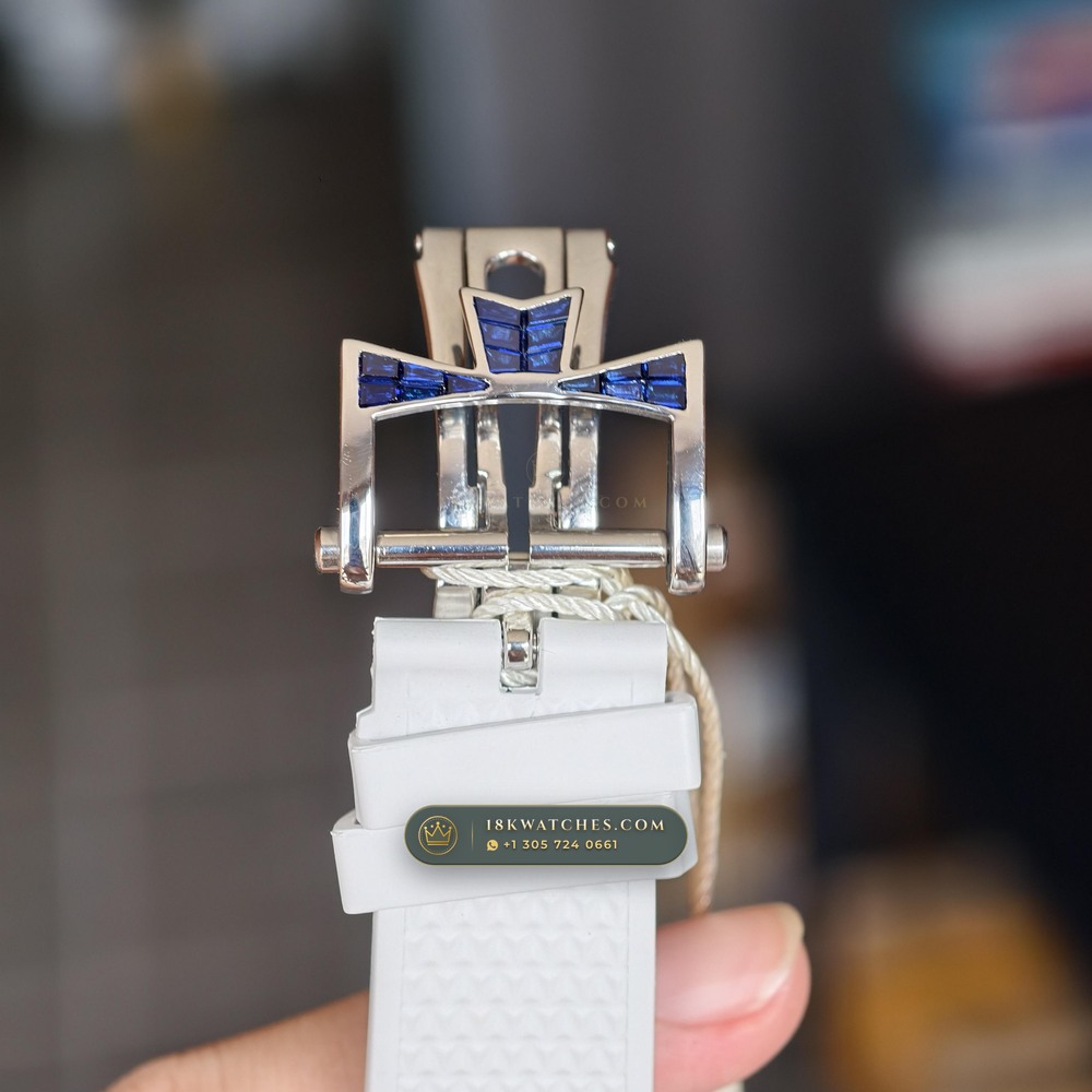 Vacheron Constantin Overseas Self-Winding 41mm Baguette Sapphire Bezel 18K White Gold Ref. 4500V/110G-B705 — Studio Gallery Plate IX in 18K White Gold Au750 (188.3g Verified Mass, Vacheron Constantin Cal. 5100 - 22K Gold Maltese Rotor)