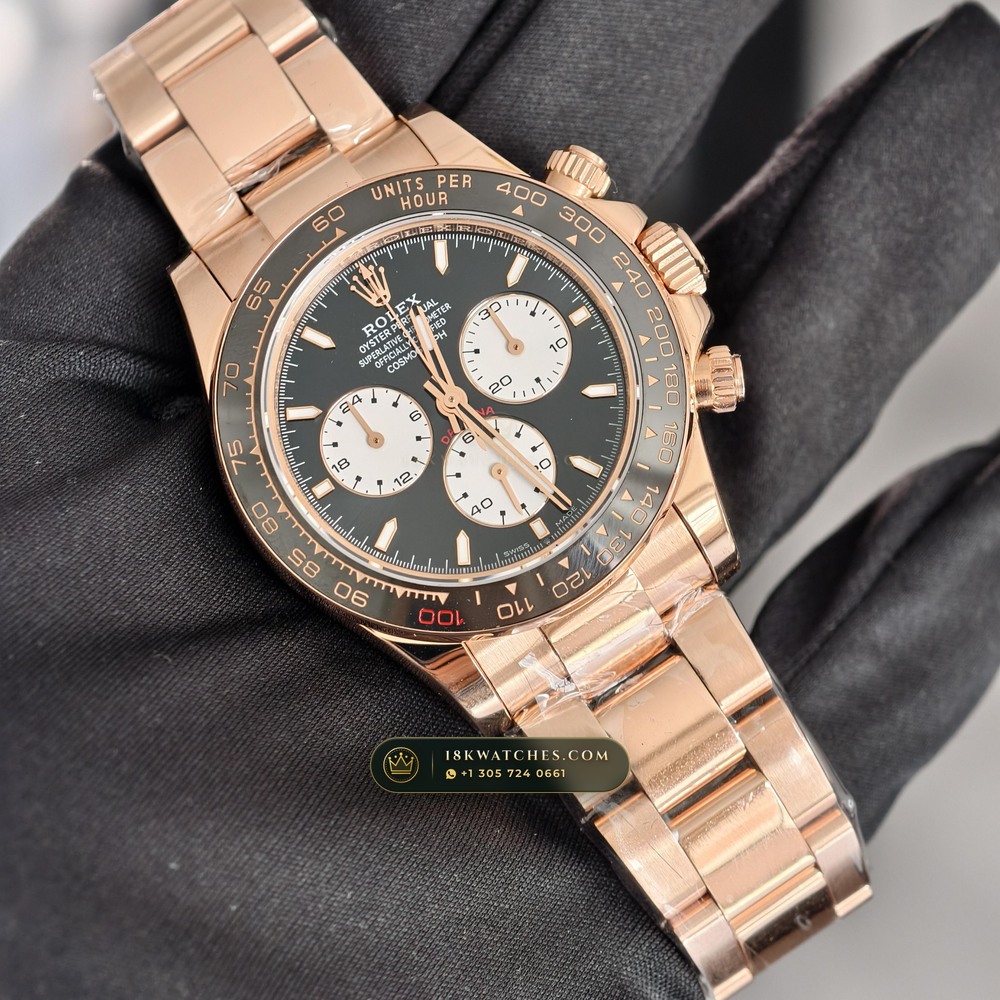Rolex Cosmograph Daytona Le Mans 100th Anniversary 18K Everose Gold Deep Crystal Optics Ref. 126525LN — Studio Gallery Plate III in 18K Rose Gold Au750 (216.1g Verified Mass, Rolex Manufacture Cal. 4132 - 24h Le Mans)