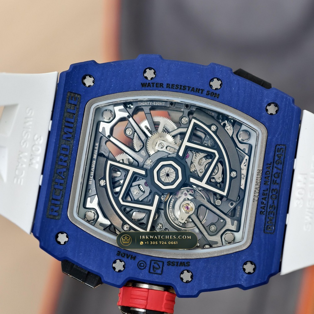 Richard Mille RM 35-03 Automatic Rafael Nadal — Studio Gallery Plate VIII in Carbon TPT & Grade 5 Titanium (50.3g Verified Mass, Richard Mille Cal. RMAL2 Butterfly Split-Rotor)