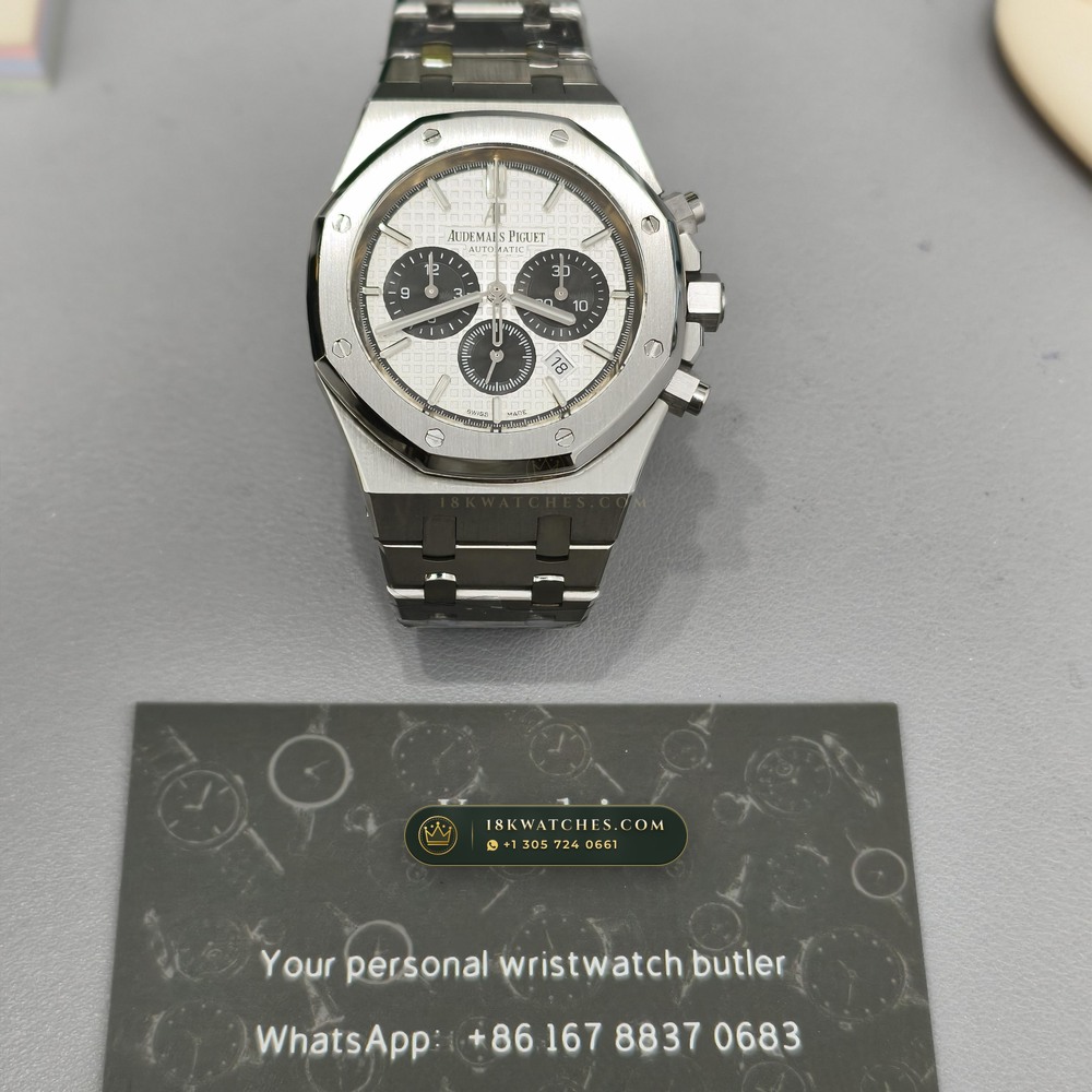 Audemars Piguet Royal Oak Selfwinding Chronograph 41mm Cal. FP1185 Ref. 26331ST.OO.1220ST.01 — Studio Gallery Plate VII in 904L Stainless Steel Custom Architecture (180.8g Verified Mass, Audemars Piguet Cal. 2385 Column-Wheel Chronograph)