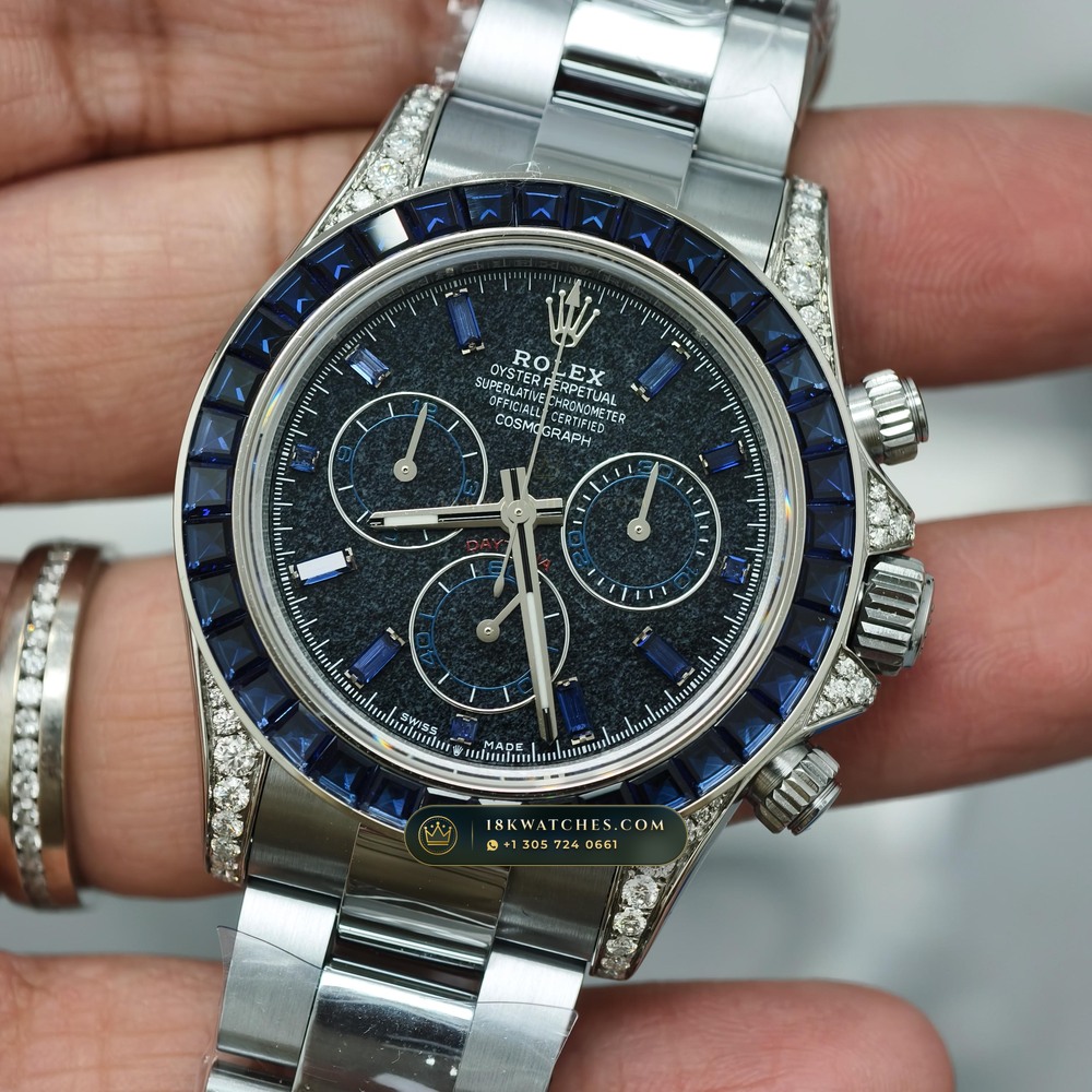 Rolex Cosmograph Daytona Black Obsidian Dial & Sapphire Bezel 18K White Gold Ref. 126599TSA — Studio Gallery Plate III in 18K White Gold Au750 (216.9g Verified Mass, Rolex Manufacture Cal. 4131 - 72h Power Reserve)