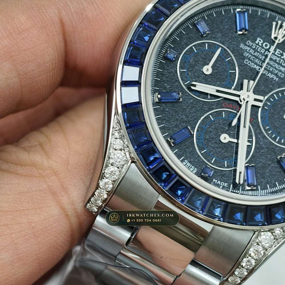 Rolex Cosmograph Daytona Black Obsidian Dial & Sapphire Bezel 18K White Gold Ref. 126599TSA — Studio Gallery Plate IV in 18K White Gold Au750 (216.9g Verified Mass, Rolex Manufacture Cal. 4131 - 72h Power Reserve)
