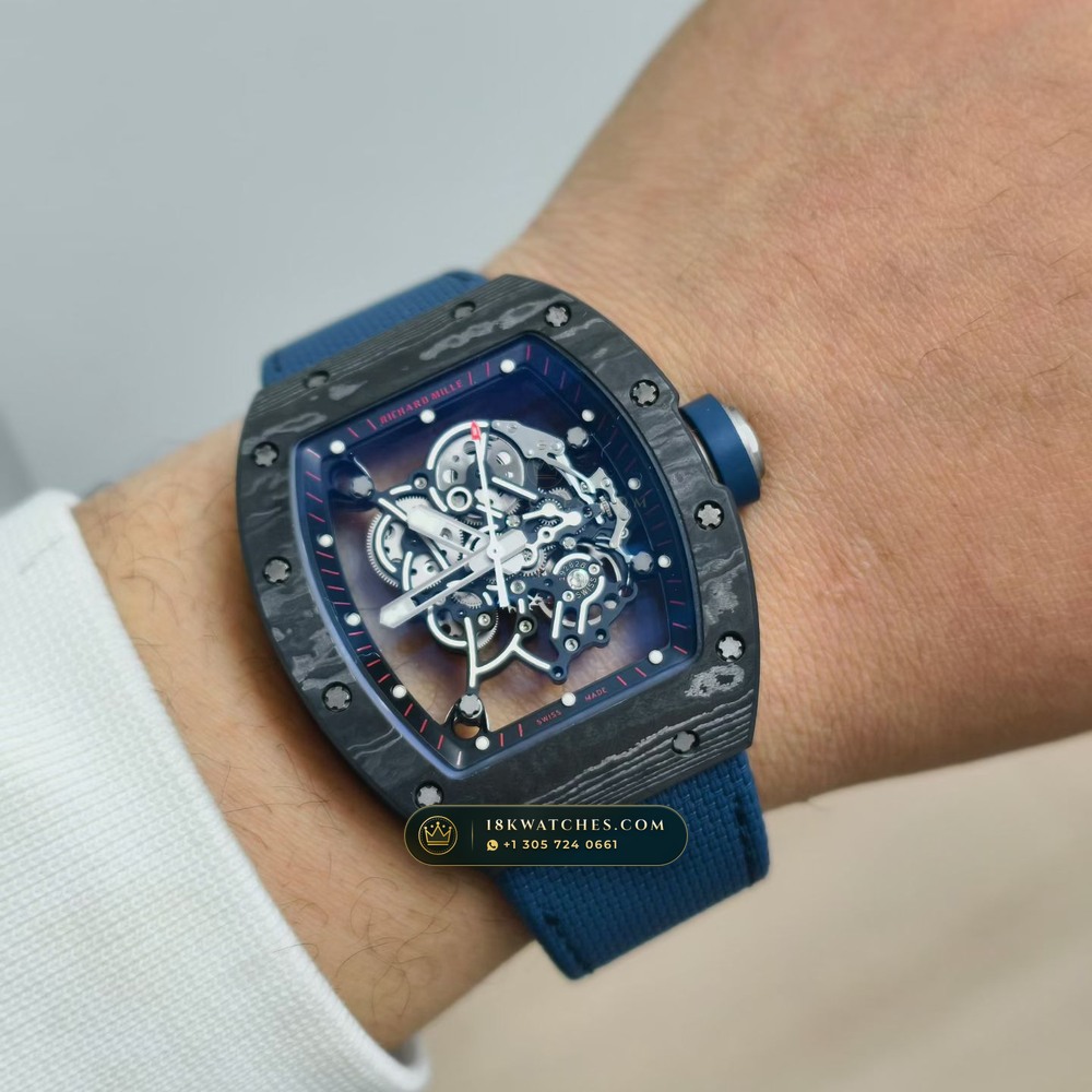 Richard Mille RM 055 Bubba Watson Manual Winding Americas Limited Edition — Studio Gallery Plate IX in Carbon TPT & Grade 5 Titanium (66.1g Verified Mass, Richard Mille Cal. RMUL2 Grade 5 Titanium Skeleton)