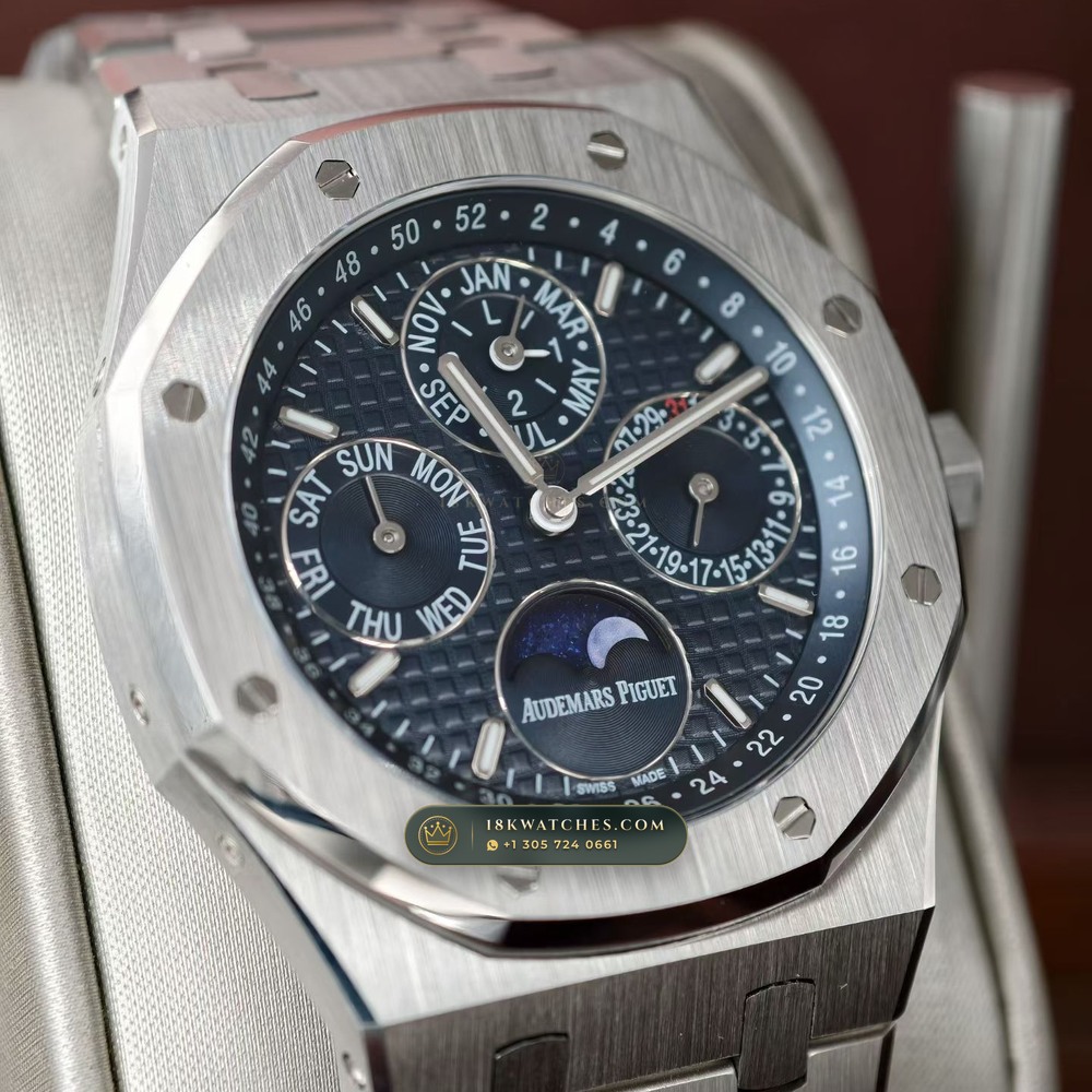 Audemars Piguet Royal Oak Perpetual Calendar 41mm 5-Axis CNC Case Ref. 26574ST.OO.1220ST.02 — Studio Gallery Plate III in 904L Stainless Steel Custom Architecture (161.8g Verified Mass, Audemars Piguet Cal. 5134 Ultra-Thin Perpetual)