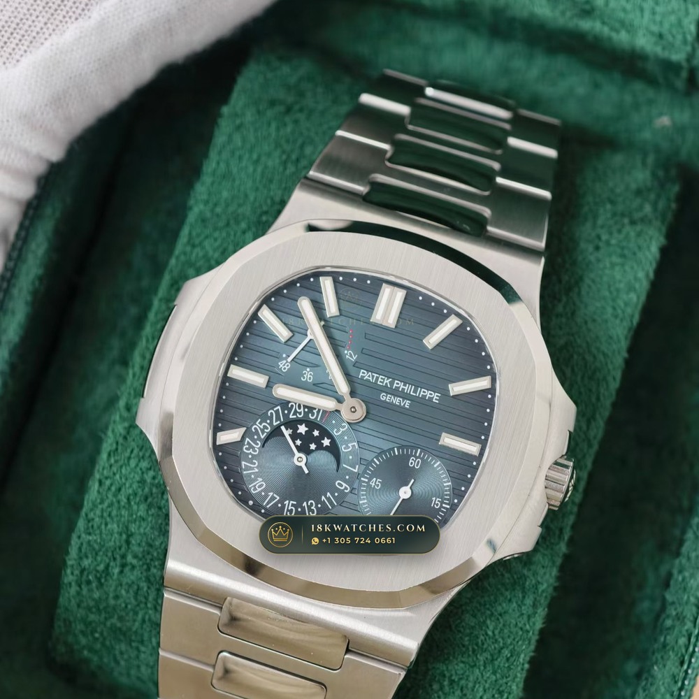 Patek Philippe Nautilus Moonphase & Power Reserve Ref. 5712A — Studio Gallery Plate III in 904L Stainless Steel Custom Architecture (116.5g Verified Mass, Patek Philippe Cal. 240 PS IRM C LU - 22K Gold Micro-Rotor)