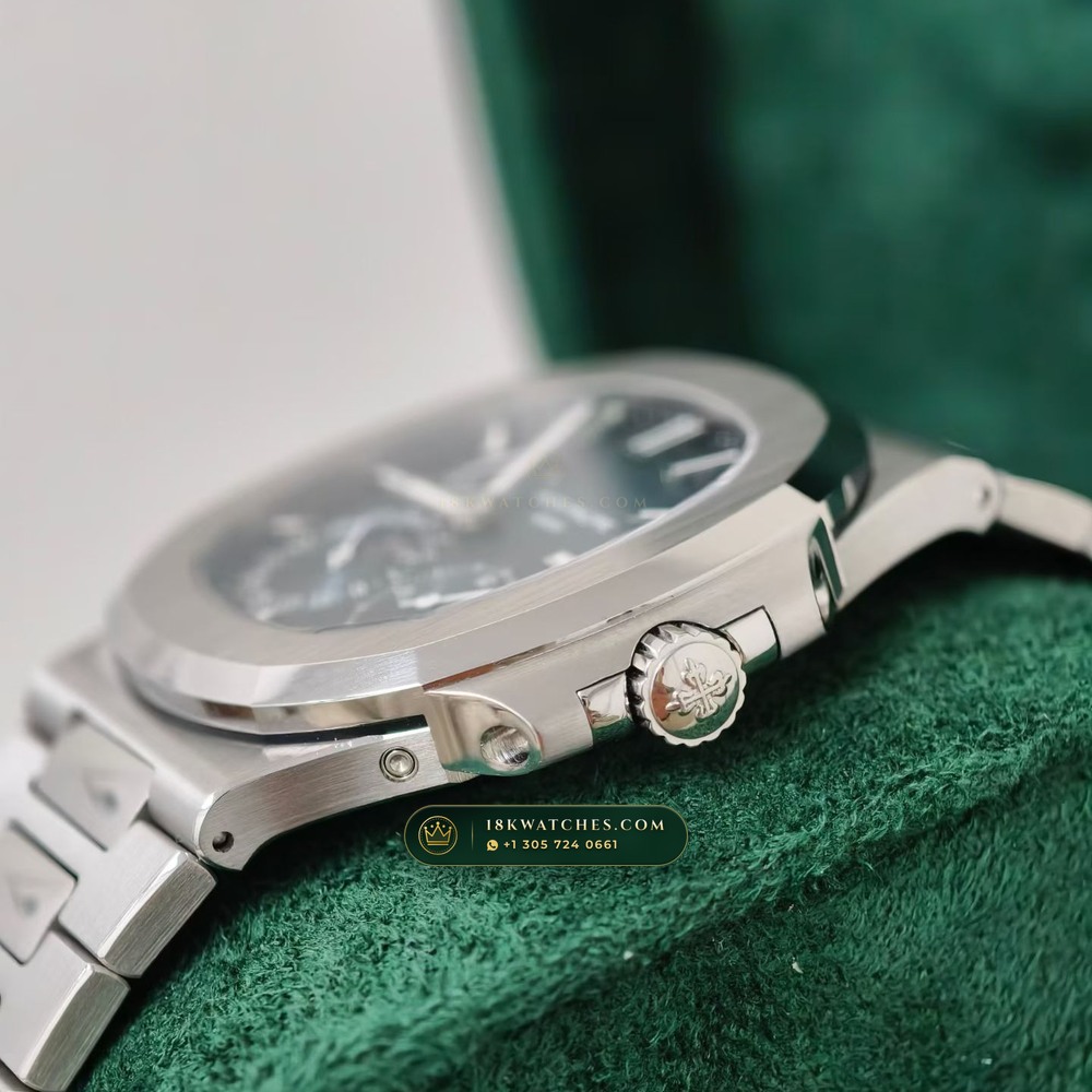 Patek Philippe Nautilus Moonphase & Power Reserve Ref. 5712A — Studio Gallery Plate IV in 904L Stainless Steel Custom Architecture (116.5g Verified Mass, Patek Philippe Cal. 240 PS IRM C LU - 22K Gold Micro-Rotor)
