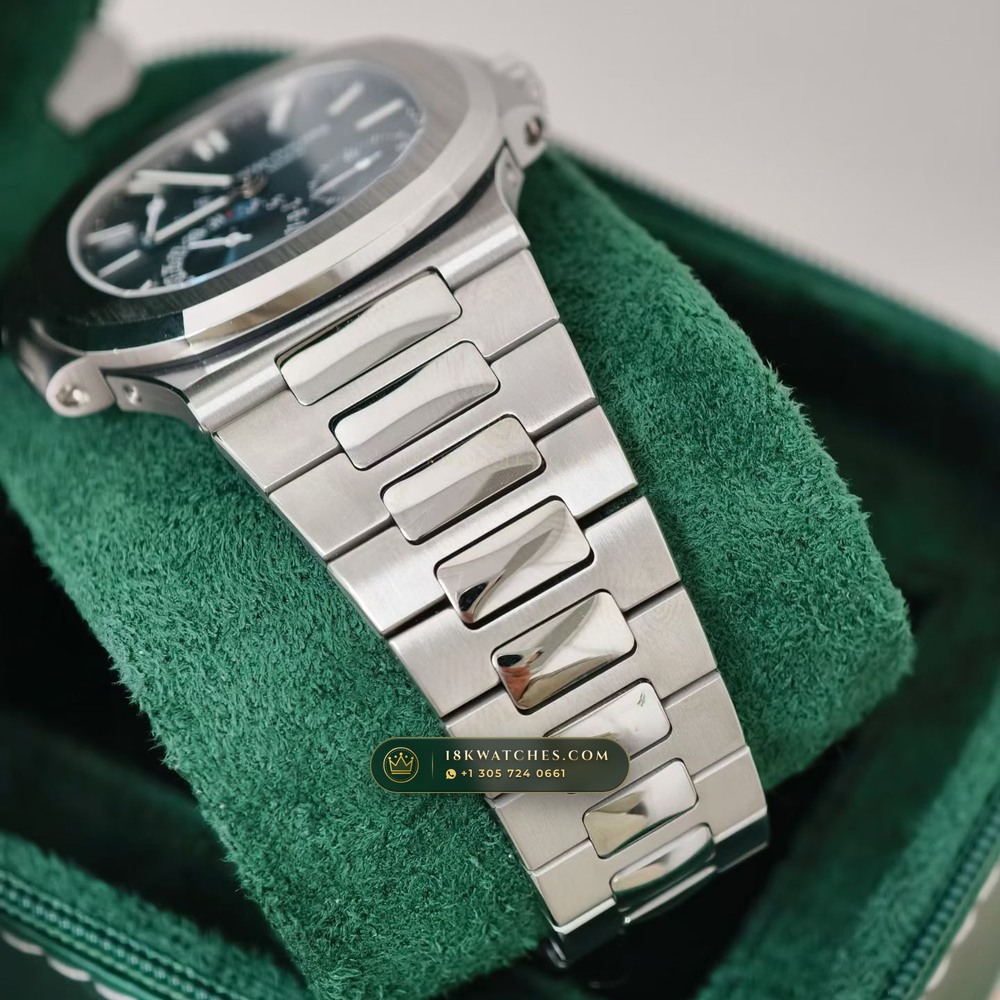 Patek Philippe Nautilus Moonphase & Power Reserve Ref. 5712A — Studio Gallery Plate V in 904L Stainless Steel Custom Architecture (116.5g Verified Mass, Patek Philippe Cal. 240 PS IRM C LU - 22K Gold Micro-Rotor)