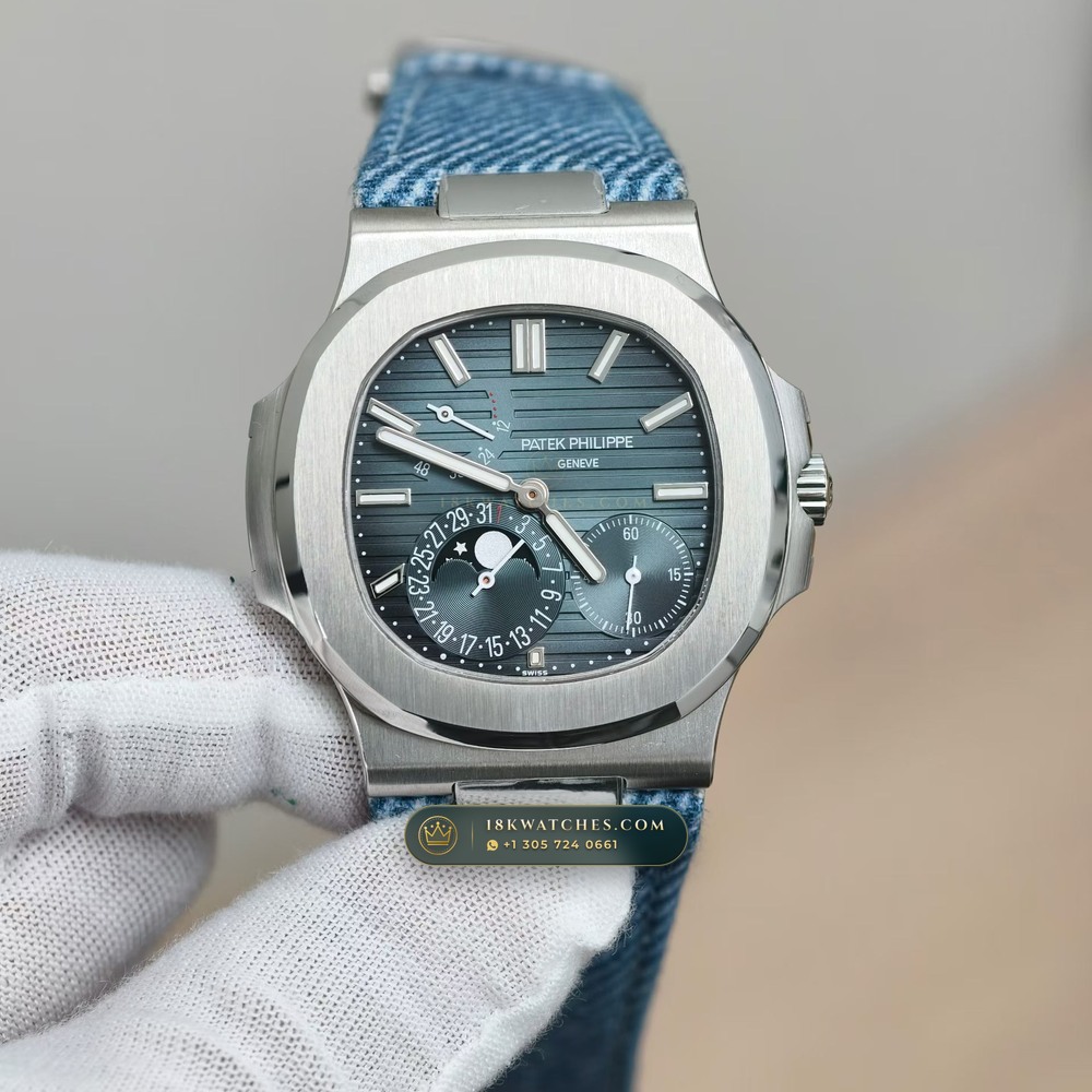 Patek Philippe Nautilus Moonphase & Power Reserve Custom SW Dial Ref. 5712A