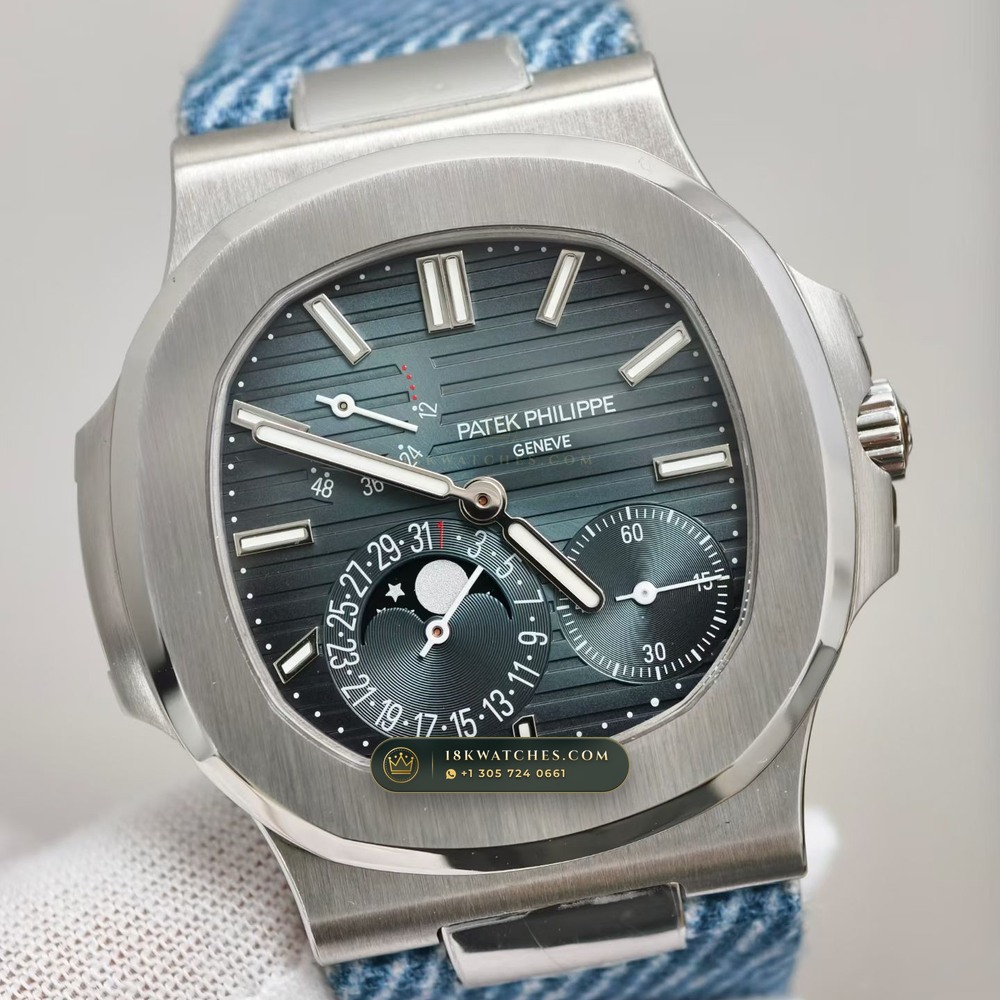 Patek Philippe Nautilus Moonphase & Power Reserve Custom SW Dial Ref. 5712A — Studio Gallery Plate IV in 904L Stainless Steel Custom Architecture (116.5g Verified Mass, Patek Philippe Cal. 240 PS IRM C LU - 22K Gold Micro-Rotor)