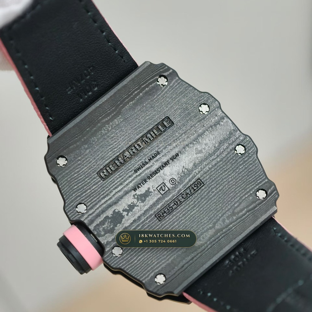 Richard Mille RM 35-01 Rafael Nadal Manual Winding Hand-Chamfered Bevel Spec — Studio Gallery Plate VI in Carbon TPT & Grade 5 Titanium (50.9g Verified Mass, Richard Mille Cal. RMUL3 Grade 5 Titanium Skeleton)
