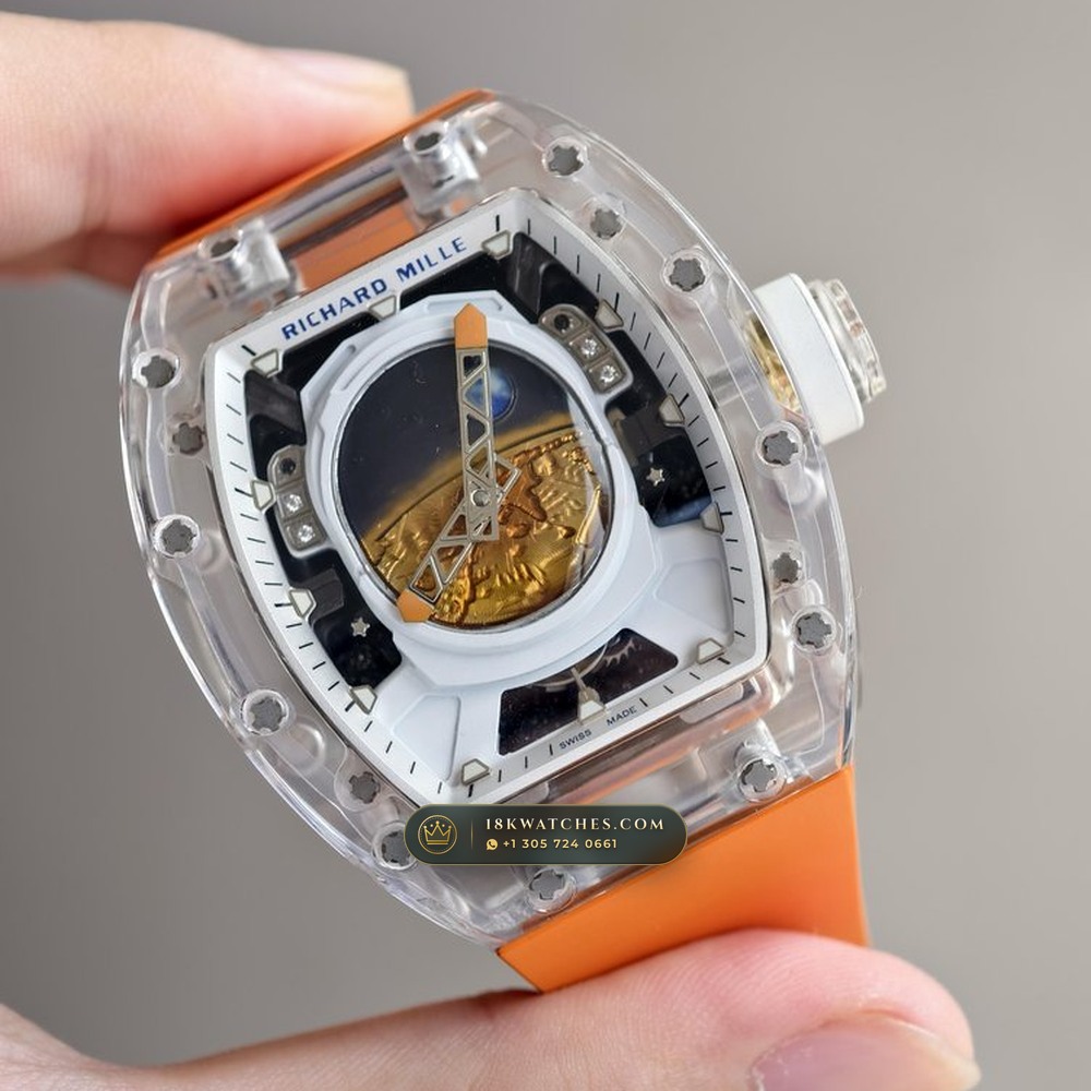Richard Mille RM 52-05 Pharrell Williams Crystalline Sapphire Tourbillon — Studio Gallery Plate II in Crystalline Sapphire & Grade 5 Titanium (78.3g Verified Mass, Richard Mille Hand-Wound Tourbillon Calibre)