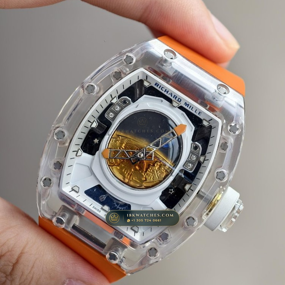 Richard Mille RM 52-05 Pharrell Williams Crystalline Sapphire Tourbillon — Studio Gallery Plate III in Crystalline Sapphire & Grade 5 Titanium (78.3g Verified Mass, Richard Mille Hand-Wound Tourbillon Calibre)