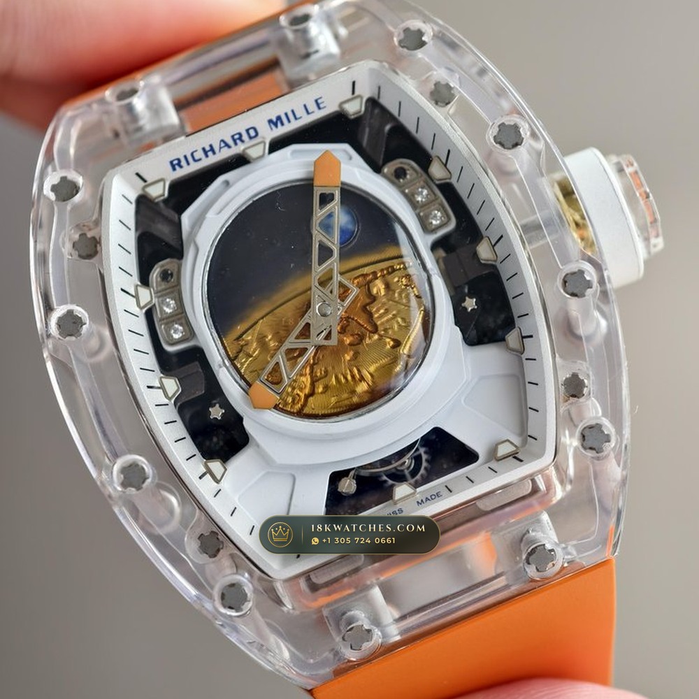 Richard Mille RM 52-05 Pharrell Williams Crystalline Sapphire Tourbillon — Studio Gallery Plate IV in Crystalline Sapphire & Grade 5 Titanium (78.3g Verified Mass, Richard Mille Hand-Wound Tourbillon Calibre)