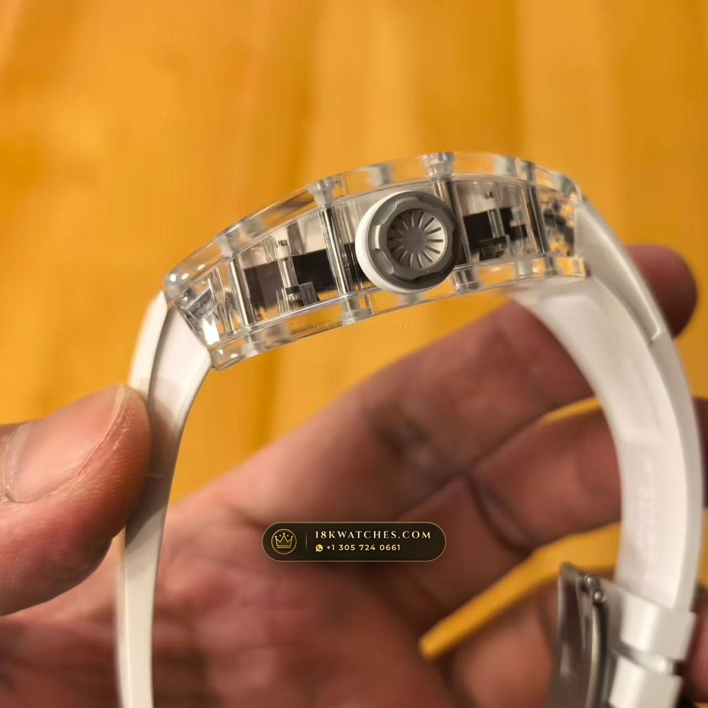 Richard Mille RM 055 Bubba Watson Manual Winding — Studio Gallery Plate III in Crystalline Sapphire & Grade 5 Titanium (66.9g Verified Mass, Richard Mille Cal. RMUL2 Grade 5 Titanium Skeleton)