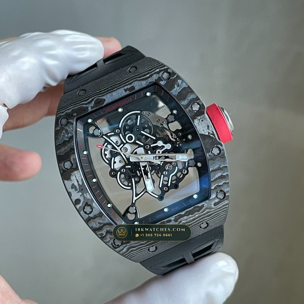 Richard Mille RM 055 Bubba Watson Manual Winding Americas Limited Edition 5-Axis CNC Case — Studio Gallery Plate II in ATZ White Ceramic & Grade 5 Titanium (66.5g Verified Mass, Richard Mille Cal. RMUL2 Grade 5 Titanium Skeleton)