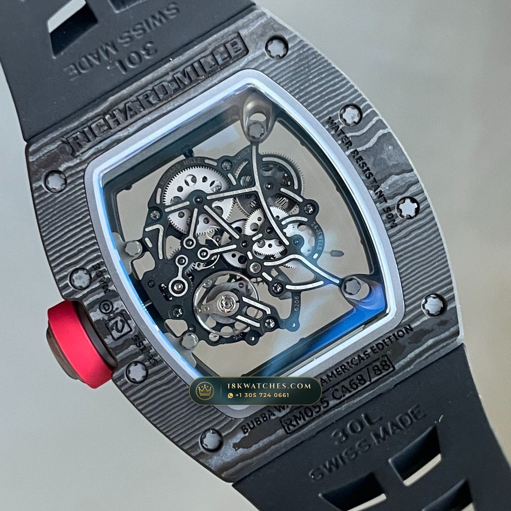 Richard Mille RM 055 Bubba Watson Manual Winding Americas Limited Edition 5-Axis CNC Case — Studio Gallery Plate IV in ATZ White Ceramic & Grade 5 Titanium (66.5g Verified Mass, Richard Mille Cal. RMUL2 Grade 5 Titanium Skeleton)