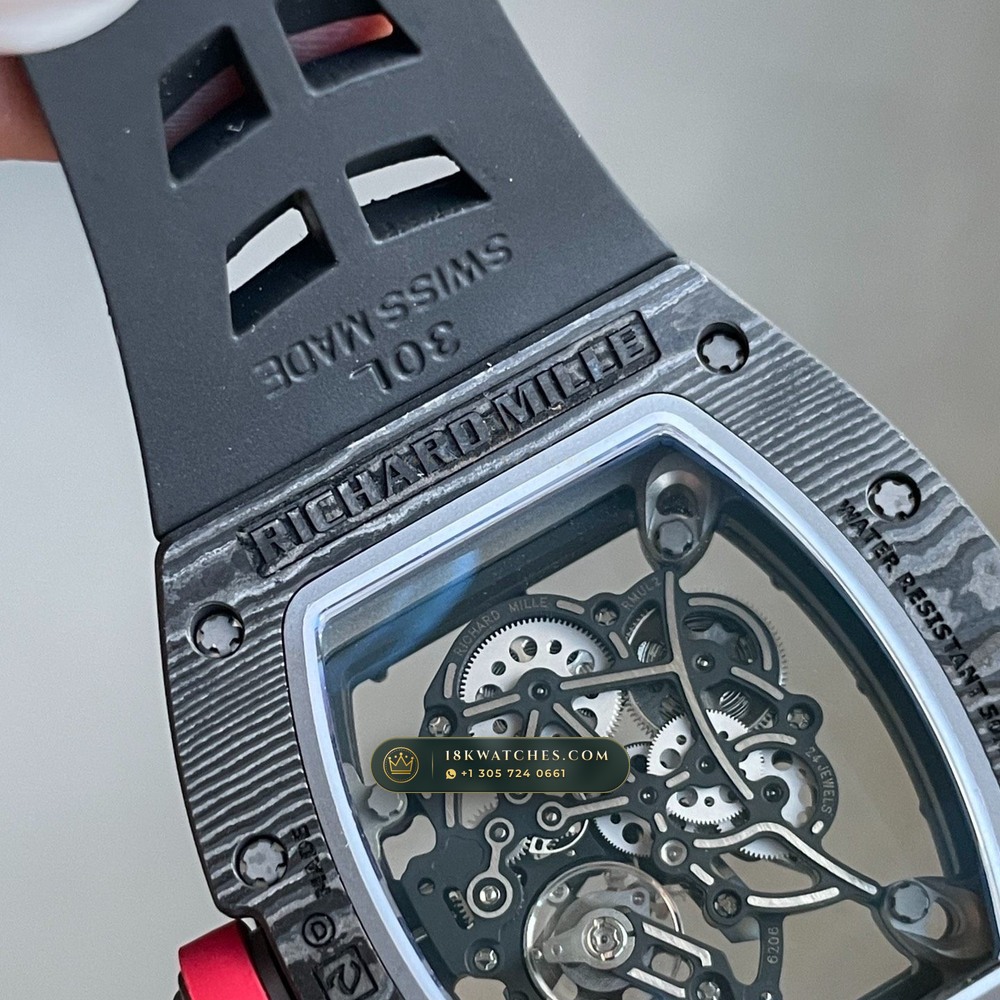 Richard Mille RM 055 Bubba Watson Manual Winding Americas Limited Edition 5-Axis CNC Case — Studio Gallery Plate VI in ATZ White Ceramic & Grade 5 Titanium (66.5g Verified Mass, Richard Mille Cal. RMUL2 Grade 5 Titanium Skeleton)