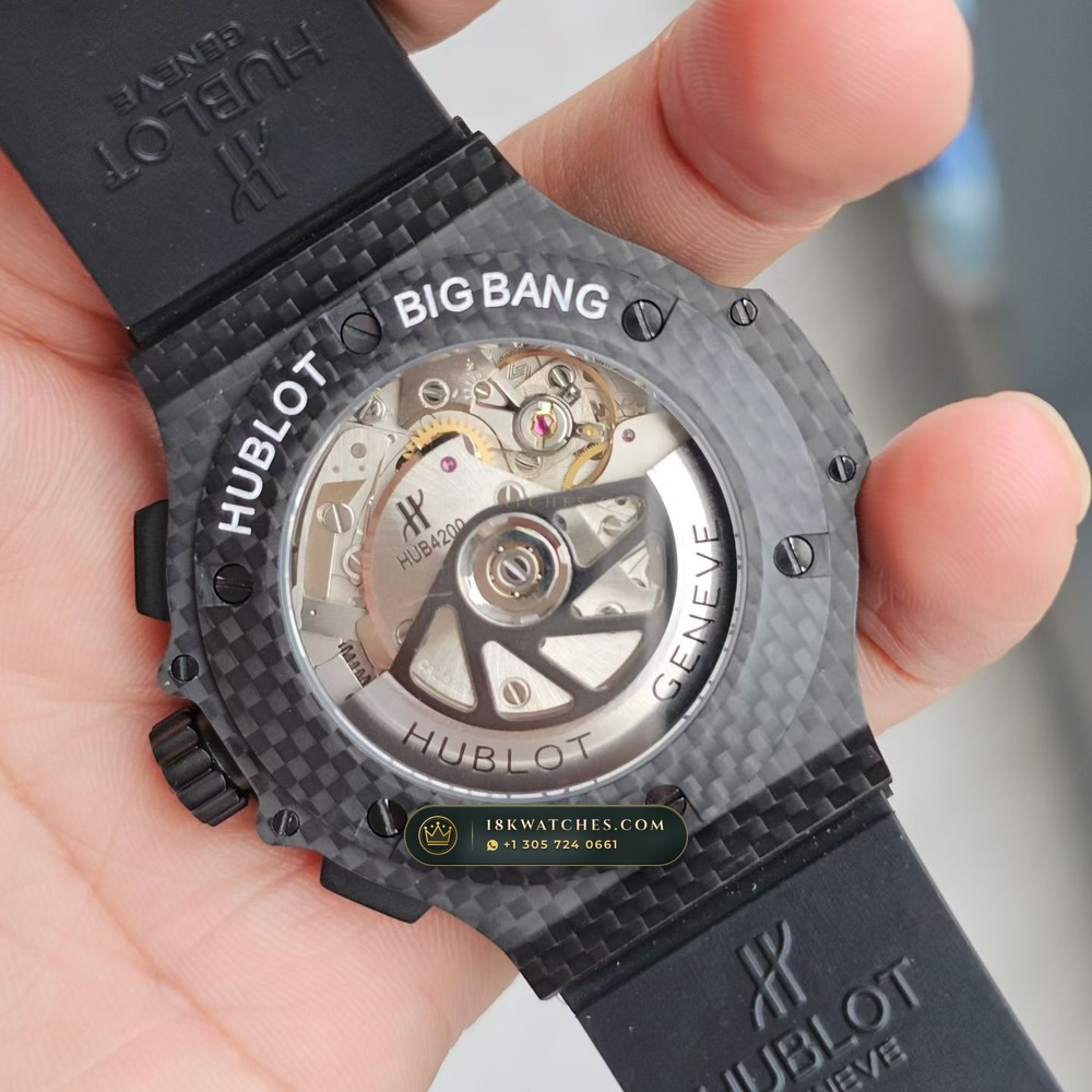 Hublot Big Bang Evolution Chronograph 44mm Cal. HUB4200 Ref. 301.QX.1740.RX — Studio Gallery Plate III in Forged Carbon TPT & Titanium (120.8g Verified Mass, Hublot Unico Flyback Chronograph Cal. HUB1280)