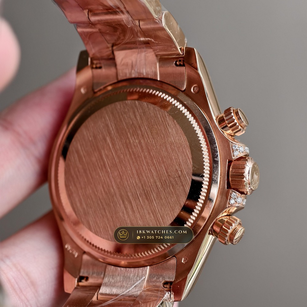 Rolex Cosmograph Daytona Rainbow Full Diamond Pave Dial 18K Everose Gold Ref. 116595RBOW — Studio Gallery Plate VII in 18K Rose Gold Au750 (216.5g Verified Mass, Rolex Manufacture Cal. 4130 - 72h Power Reserve)
