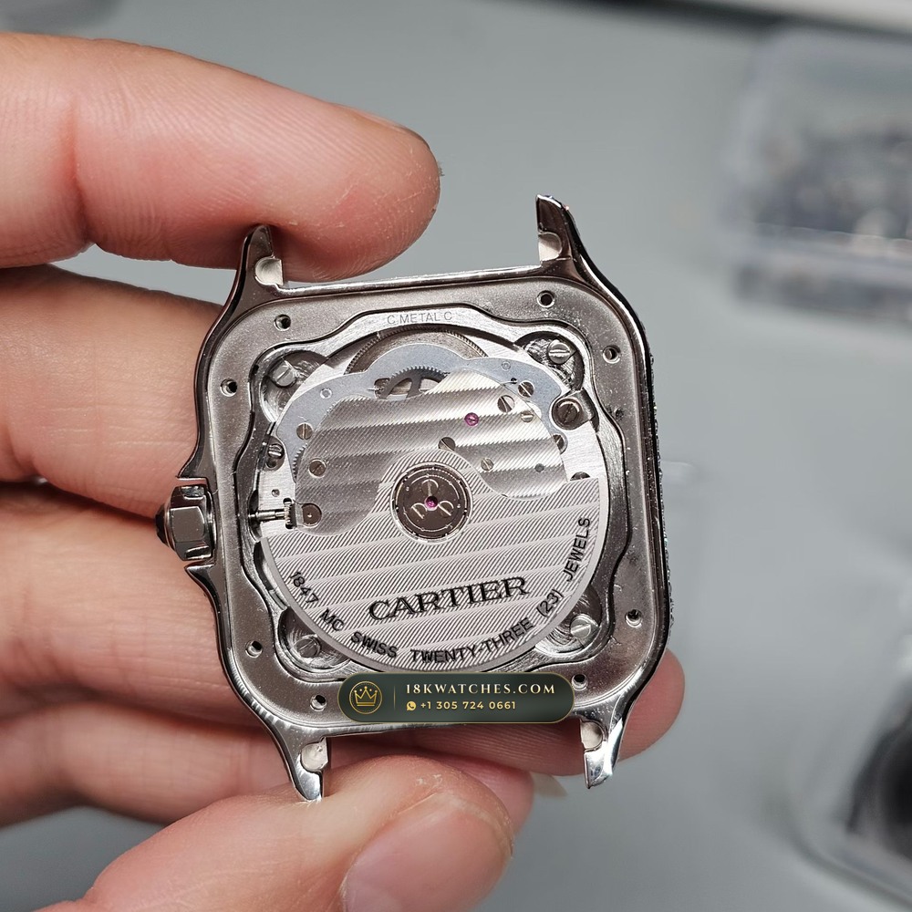 Cartier Santos de Cartier Medium 35.1mm Cal. 1847MC Ref. WSSA0029 — Studio Gallery Plate V in 904L Stainless Steel Custom Architecture (115.8g Verified Mass, Cartier Manufacture Cal. 1847 MC / Skeleton Cal. 9611 MC)