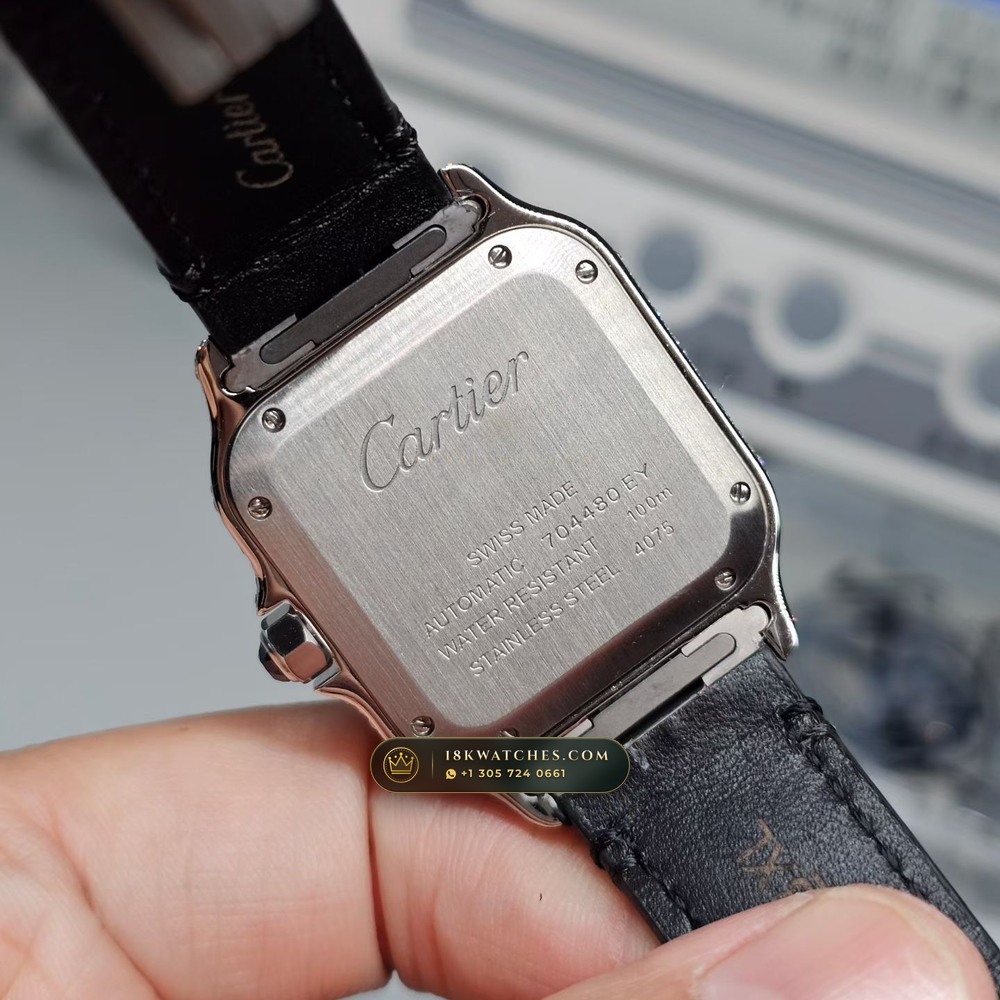 Cartier Santos de Cartier Medium 35.1mm Cal. 1847MC Ref. WSSA0029 — Studio Gallery Plate VIII in 904L Stainless Steel Custom Architecture (115.8g Verified Mass, Cartier Manufacture Cal. 1847 MC / Skeleton Cal. 9611 MC)