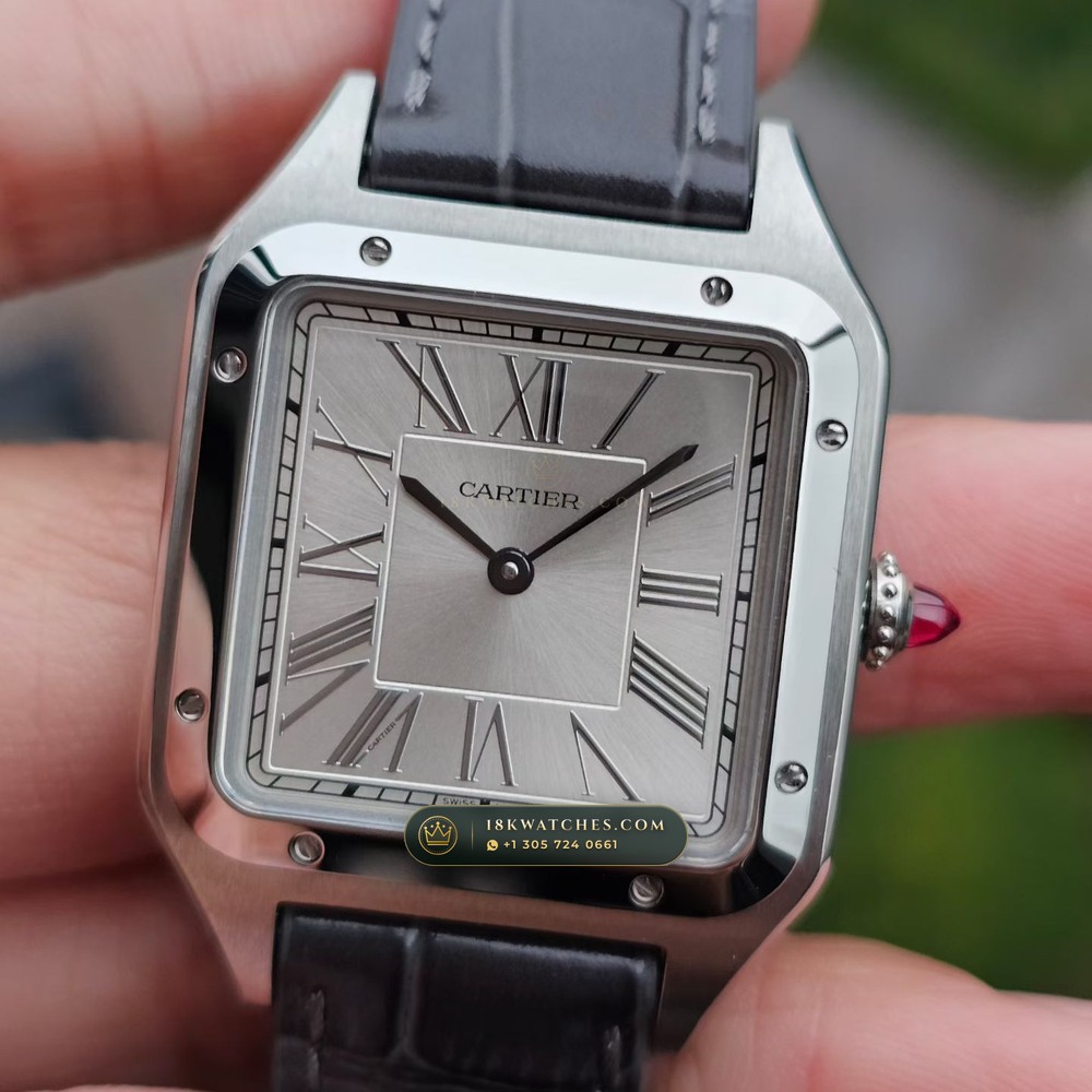 Cartier Santos-Dumont Large Hand-Wound Cal. 430MC Ref. WSSA0032 — Studio Gallery Plate II in 904L Stainless Steel Custom Architecture (115.8g Verified Mass, Cartier Manufacture Cal. 1847 MC / Skeleton Cal. 9611 MC)