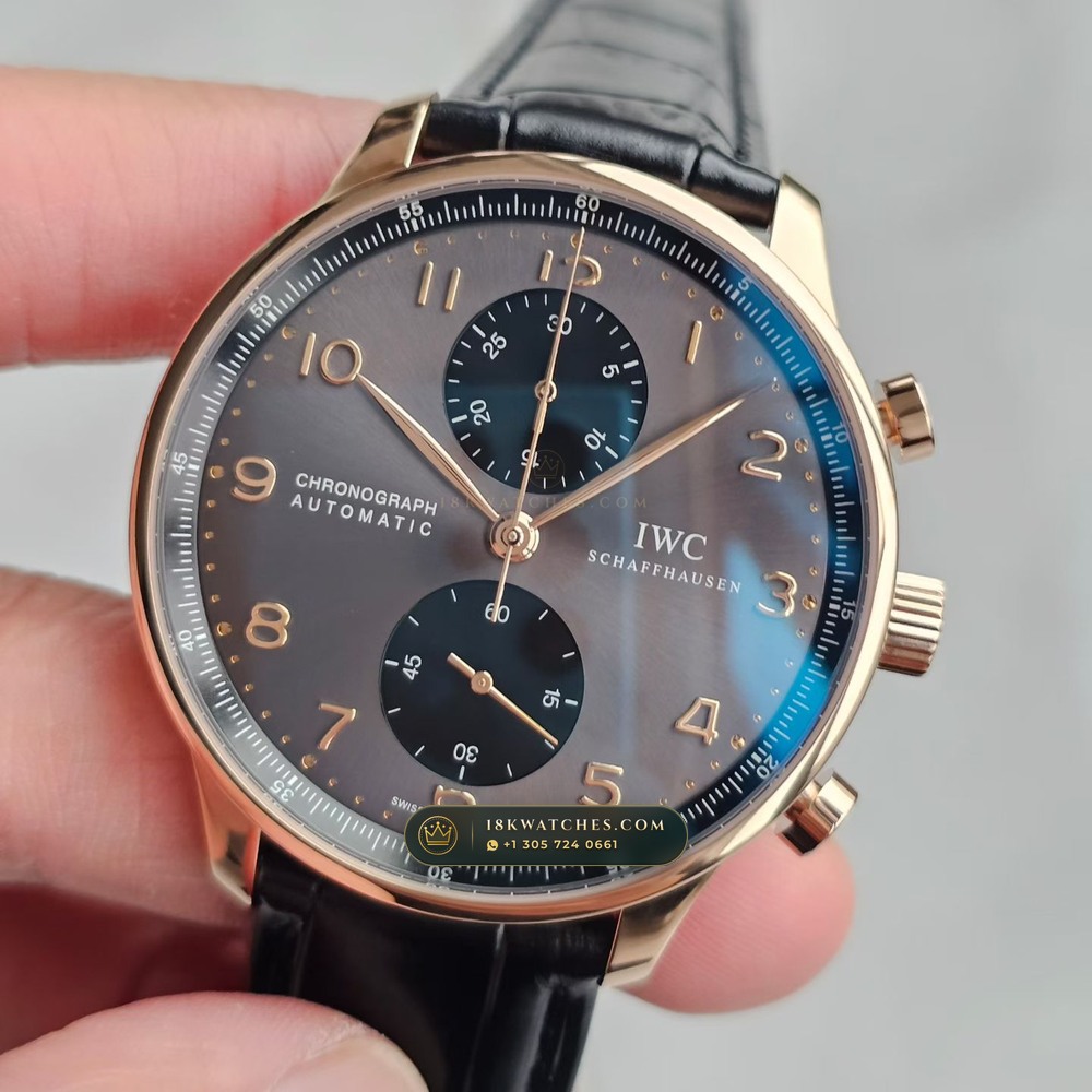 IWC Schaffhausen IWC Portugieser Chronograph 40.9mm Cal. 79350 Ref. IW371482 — Studio Gallery Plate II in 904L Stainless Steel Custom Architecture (81.8g Verified Mass, IWC Manufacture Cal. 69355 / Cal. 52010)