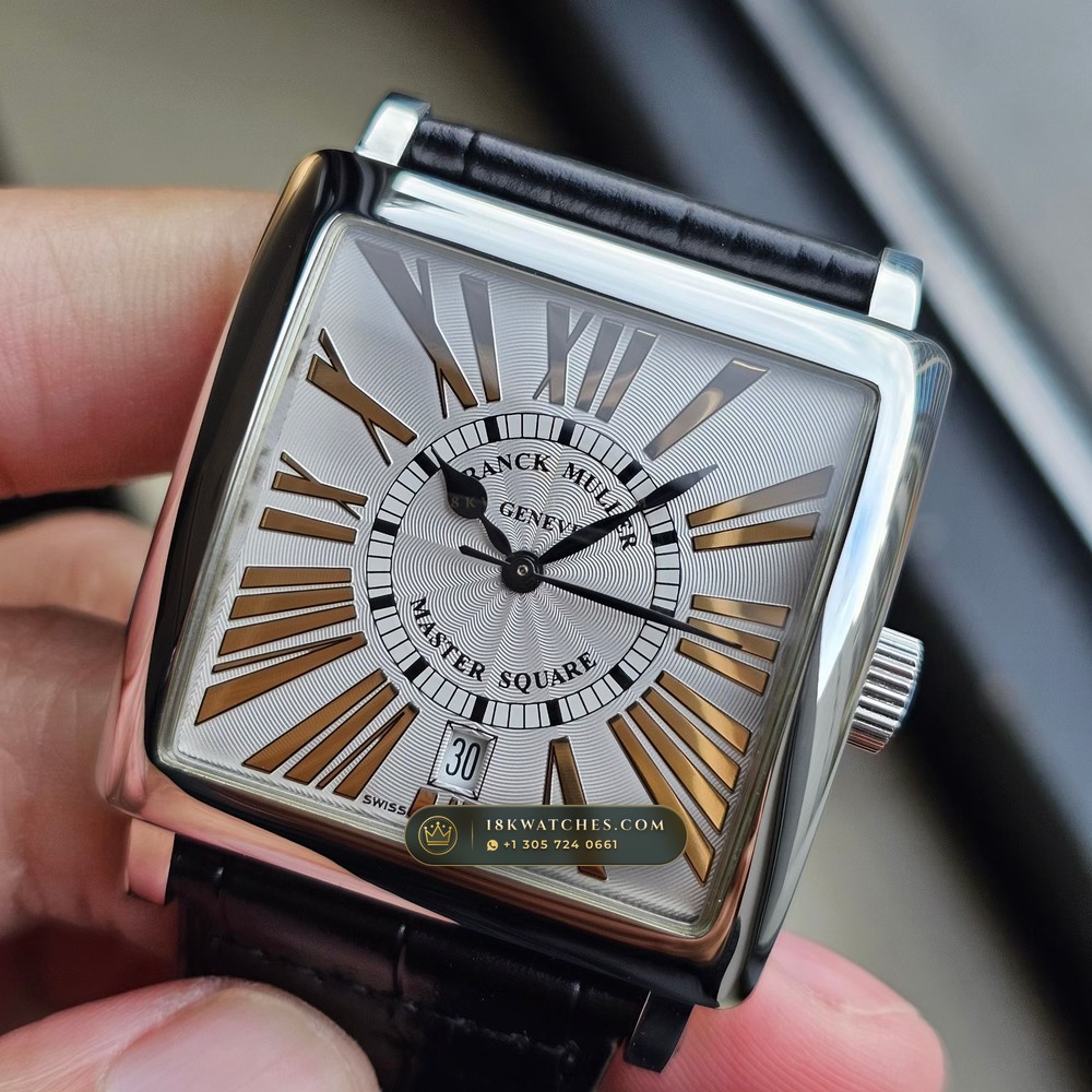 Franck Muller Master Square 36.5mm Roman Dial Ref. 6000H-SC-DT — Studio Gallery Plate II in 904L Stainless Steel Custom Architecture (92.2g Verified Mass, Franck Muller Cal. FM 0800 Automatic)