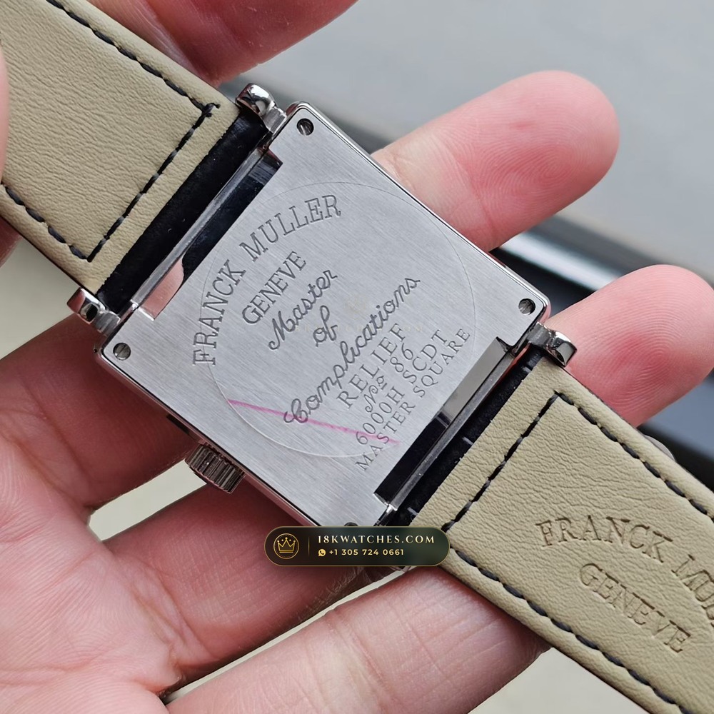 Franck Muller Master Square 36.5mm Roman Dial Ref. 6000H-SC-DT — Studio Gallery Plate VI in 904L Stainless Steel Custom Architecture (92.2g Verified Mass, Franck Muller Cal. FM 0800 Automatic)