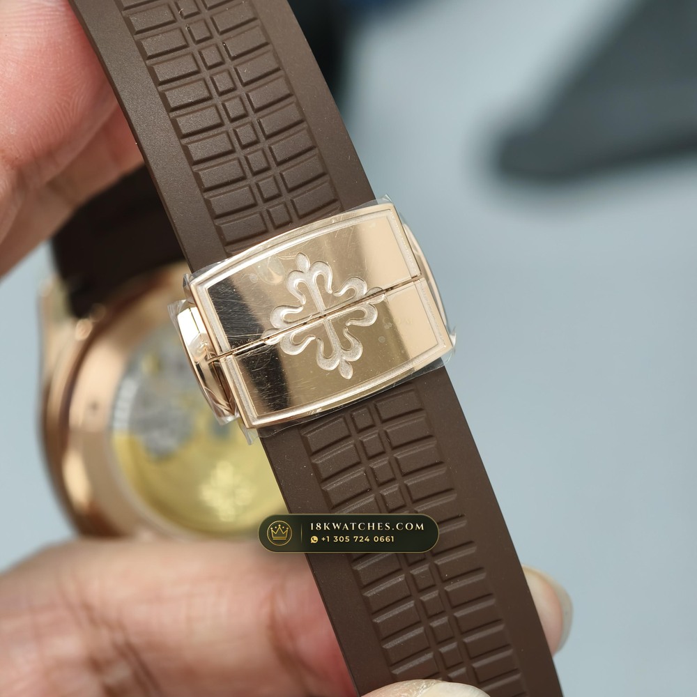 Patek Philippe Aquanaut Extra-Large Self-Winding 18K Rose Gold Geneva Atelier Spec Ref. 5167R — Studio Gallery Plate VI in 18K Rose Gold Au750 (108.8g Verified Mass, Patek Philippe Cal. 324 S C - 21K Gold Rotor)