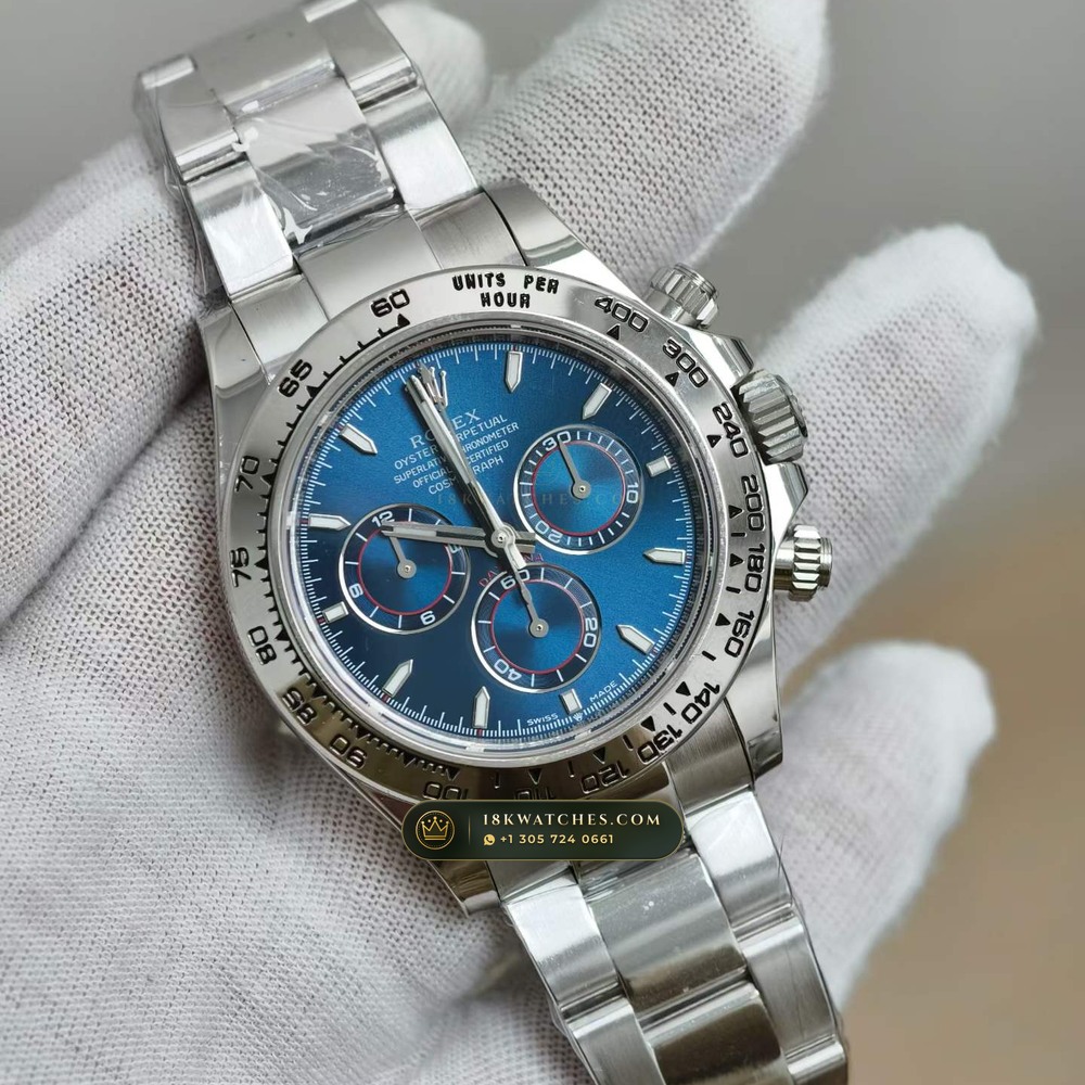 Rolex Cosmograph Daytona 18K White Gold Hand-Chamfered Bevel Spec Ref. 126509 — Studio Gallery Plate II in 18K White Gold Au750 (216.9g Verified Mass, Rolex Manufacture Cal. 4131 - 72h Power Reserve)