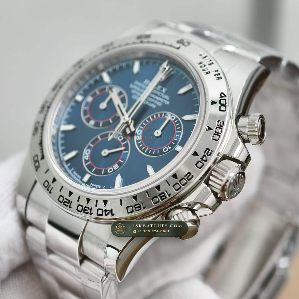 Rolex Cosmograph Daytona 18K White Gold Hand-Chamfered Bevel Spec Ref. 126509 — Studio Gallery Plate IV in 18K White Gold Au750 (216.9g Verified Mass, Rolex Manufacture Cal. 4131 - 72h Power Reserve)