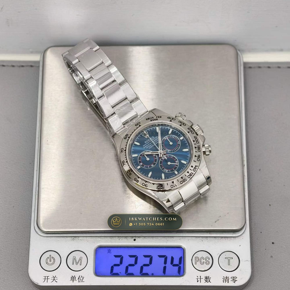 Rolex Cosmograph Daytona 18K White Gold Hand-Chamfered Bevel Spec Ref. 126509 — Studio Gallery Plate IX in 18K White Gold Au750 (216.9g Verified Mass, Rolex Manufacture Cal. 4131 - 72h Power Reserve)