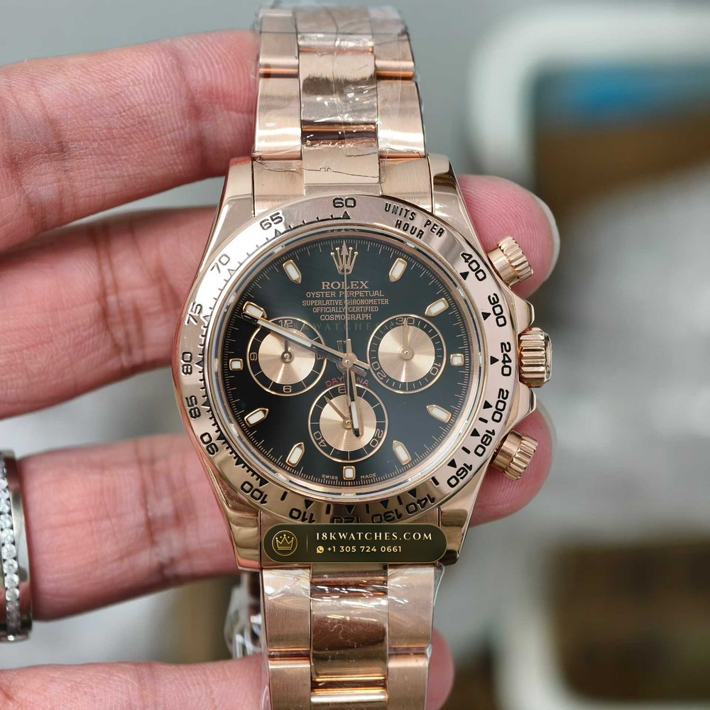 Rolex Cosmograph Daytona 18K Everose Gold Deep Crystal Optics Ref. 116505
