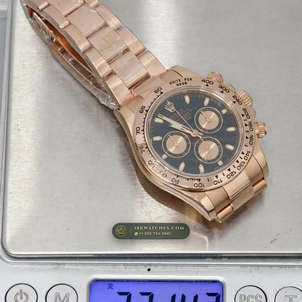 Rolex Cosmograph Daytona 18K Everose Gold Deep Crystal Optics Ref. 116505 — Studio Gallery Plate IX in 18K Rose Gold Au750 (216.8g Verified Mass, Rolex Manufacture Cal. 4130 - 72h Power Reserve)