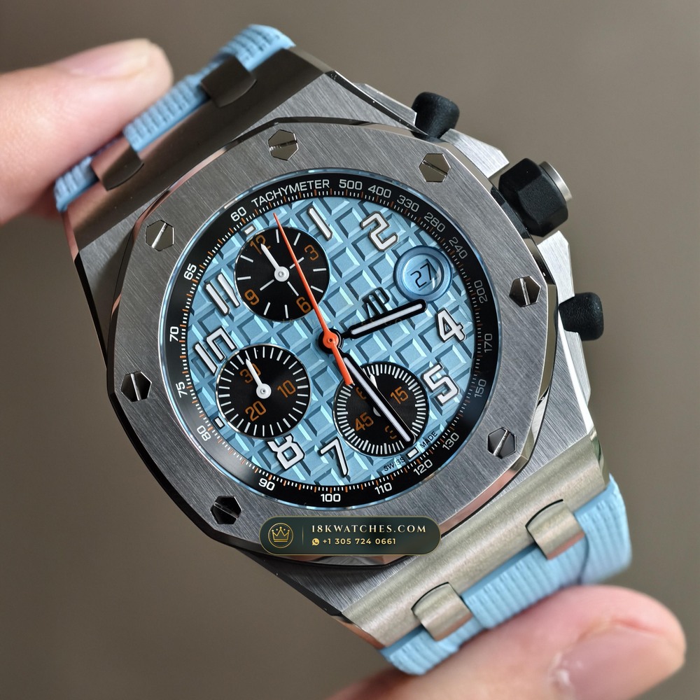 Audemars Piguet Royal Oak Offshore Selfwinding Chronograph 43mm Ref. 26238ST.OO.A340CA.01 — Studio Gallery Plate II in 904L Stainless Steel Custom Architecture (174.8g Verified Mass, Audemars Piguet Cal. 4401 Flyback Chronograph)