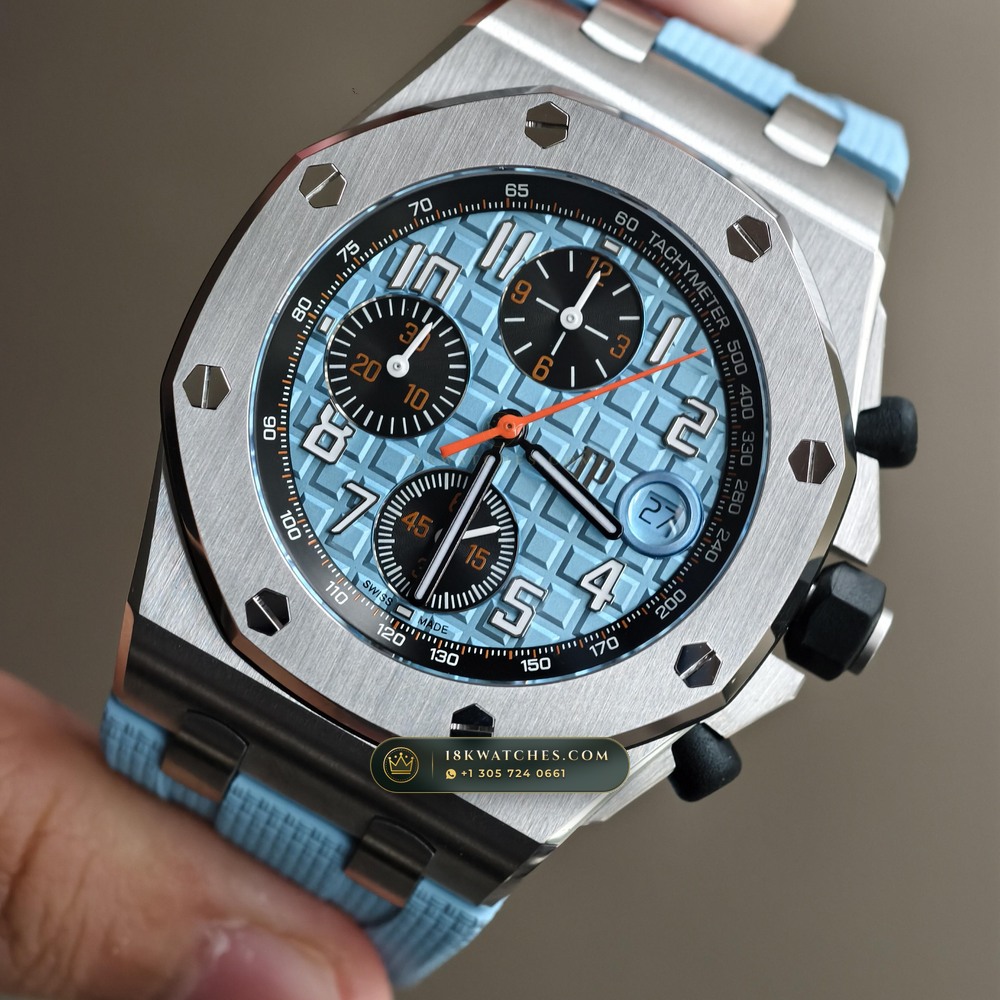 Audemars Piguet Royal Oak Offshore Selfwinding Chronograph 43mm Ref. 26238ST.OO.A340CA.01 — Studio Gallery Plate III in 904L Stainless Steel Custom Architecture (174.8g Verified Mass, Audemars Piguet Cal. 4401 Flyback Chronograph)