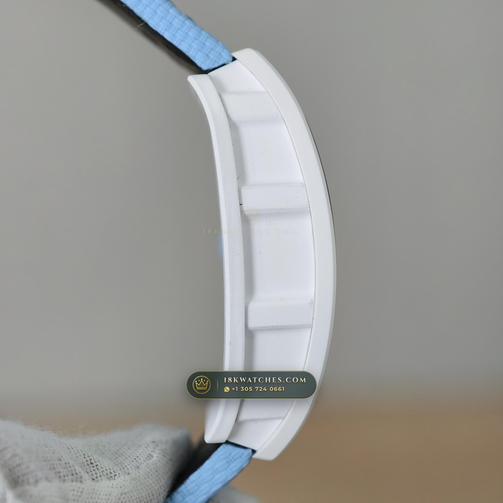 Richard Mille RM 055 Bubba Watson Manual Winding 5-Axis CNC Case — Studio Gallery Plate V in ATZ White Ceramic & Grade 5 Titanium (66.2g Verified Mass, Richard Mille Cal. RMUL2 Grade 5 Titanium Skeleton)
