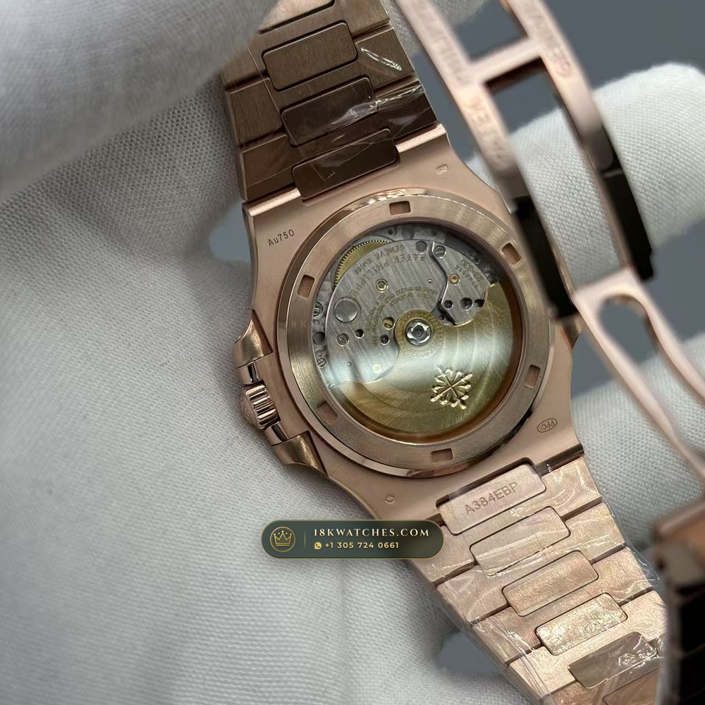 Patek Philippe Nautilus Self-Winding Diamond-Set Bezel 18K Rose Gold Geneva Atelier Spec Ref. 5723/112R-001 — Studio Gallery Plate VIII in 18K Rose Gold Au750 (186.5g Verified Mass, Patek Philippe Cal. 26-330 S C / Cal. 324 S C - 21K Gold Rotor)