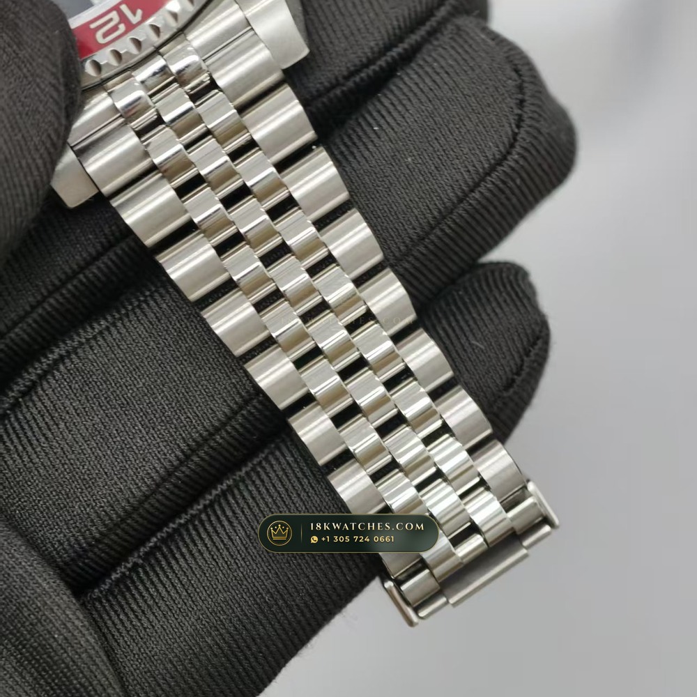 Rolex GMT-Master II Pepsi Red & Blue Cerachrom Ref. 126710BLRO — Studio Gallery Plate VII in 904L Stainless Steel Custom Architecture (143.3g Verified Mass, Rolex Manufacture Cal. 3285 - 70h Power Reserve)