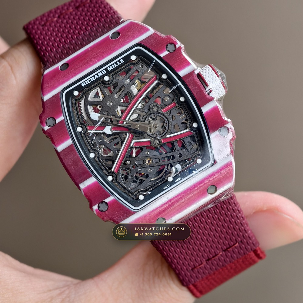 Richard Mille RM 67-02 Automatic Extra-Flat Mutaz Barshim Crimson Quartz TPT — Studio Gallery Plate II in Carbon TPT & Grade 5 Titanium (33.6g Verified Mass, Richard Mille Cal. CRMA7 Skeletonized Titanium)