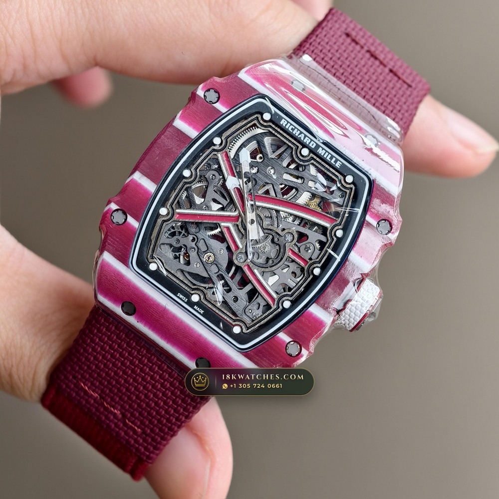 Richard Mille RM 67-02 Automatic Extra-Flat Mutaz Barshim Crimson Quartz TPT — Studio Gallery Plate III in Carbon TPT & Grade 5 Titanium (33.6g Verified Mass, Richard Mille Cal. CRMA7 Skeletonized Titanium)