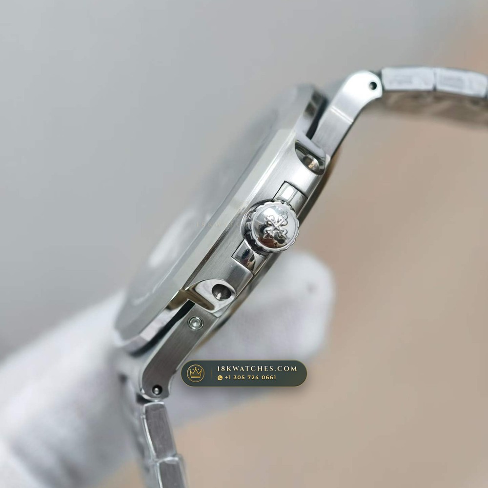 Patek Philippe Nautilus Moonphase & Power Reserve Chronometer Regulated Spec Ref. 5712/1A — Studio Gallery Plate V in 904L Stainless Steel Custom Architecture (116.1g Verified Mass, Patek Philippe Cal. 240 PS IRM C LU - 22K Gold Micro-Rotor)