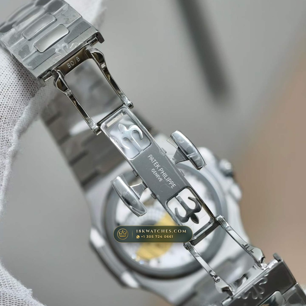 Patek Philippe Nautilus Moonphase & Power Reserve Chronometer Regulated Spec Ref. 5712/1A — Studio Gallery Plate VIII in 904L Stainless Steel Custom Architecture (116.1g Verified Mass, Patek Philippe Cal. 240 PS IRM C LU - 22K Gold Micro-Rotor)